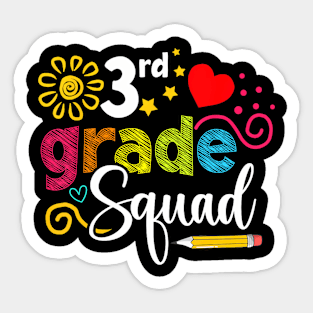 Third Grade Squad Back To School Teacher Kids Sticker